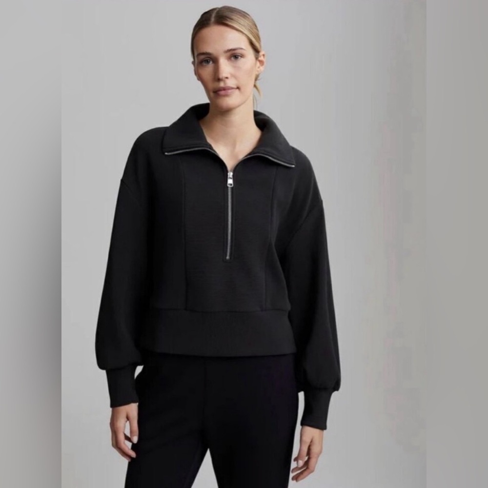 Varley Ramona Half Zip Sweat Pullover Black Ottoman XL